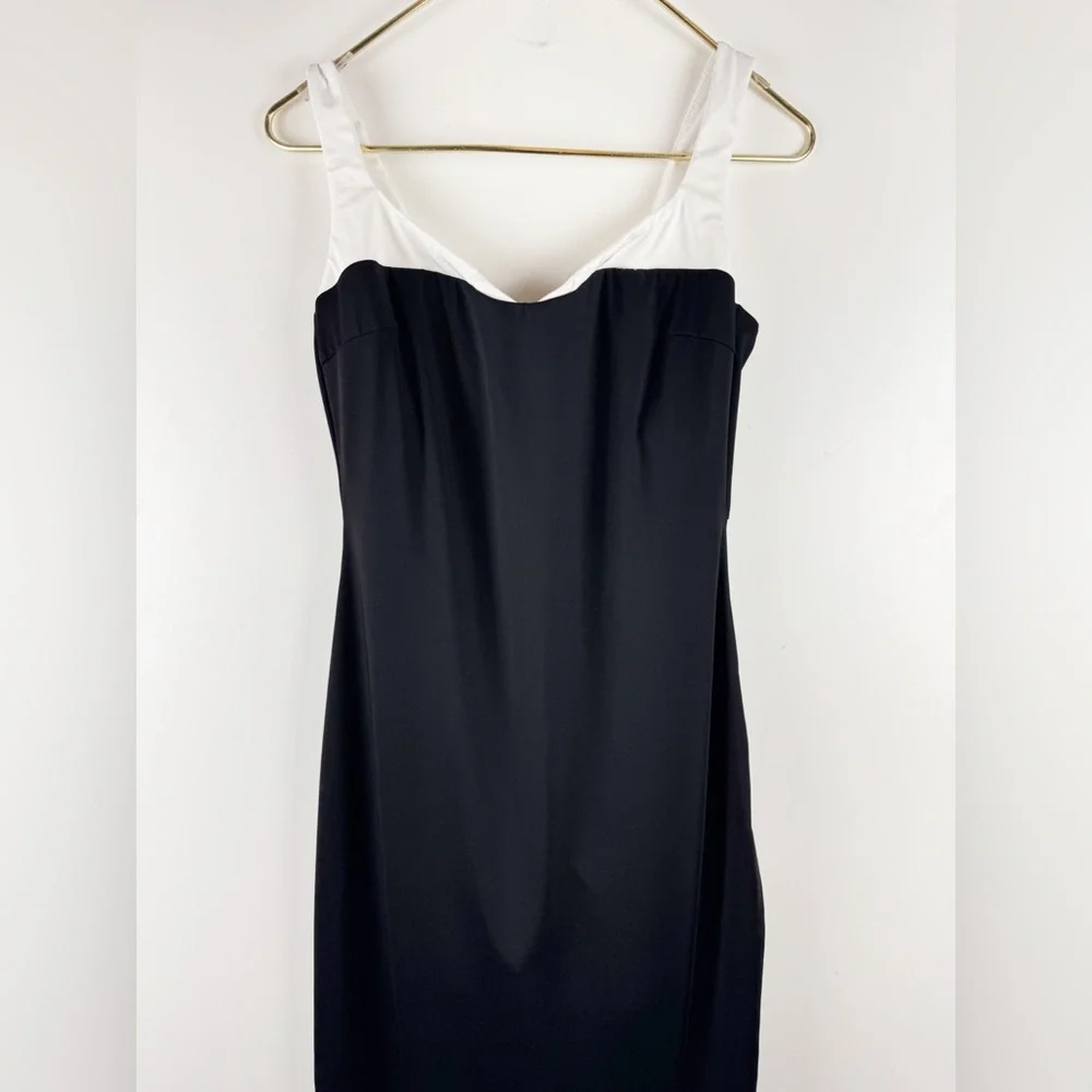 Popilush Shapewear Contrast Trim Built-In Sculpting Maxi Dress Size Large - Picture 7 of 12